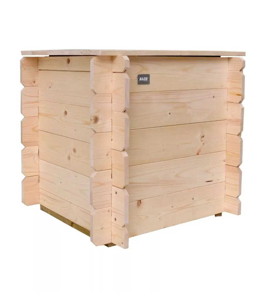Baule da esterno alce "gaia" in legno 99 lt 60x60x54cm