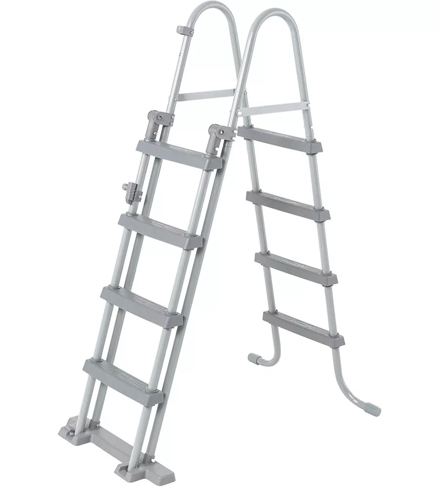 Piscina fuori terra con struttura rettangolare bestway "power steel frame" con di pompa, scaletta, copertura e chemconnect antracite 549x274x122 cm - cod. 56466-new