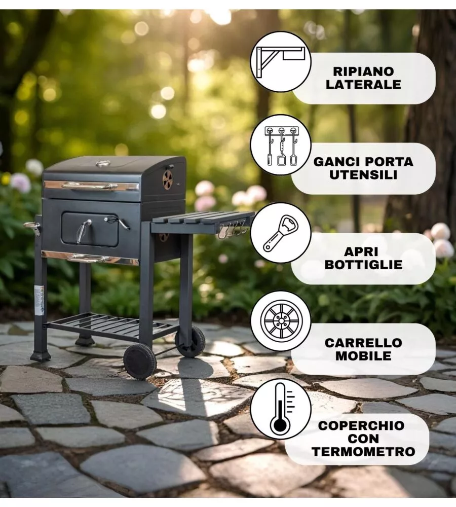 BARBECUE A CARBONE ARNOLD "PRIMO" CON GRIGLIA 41X27,5 CM