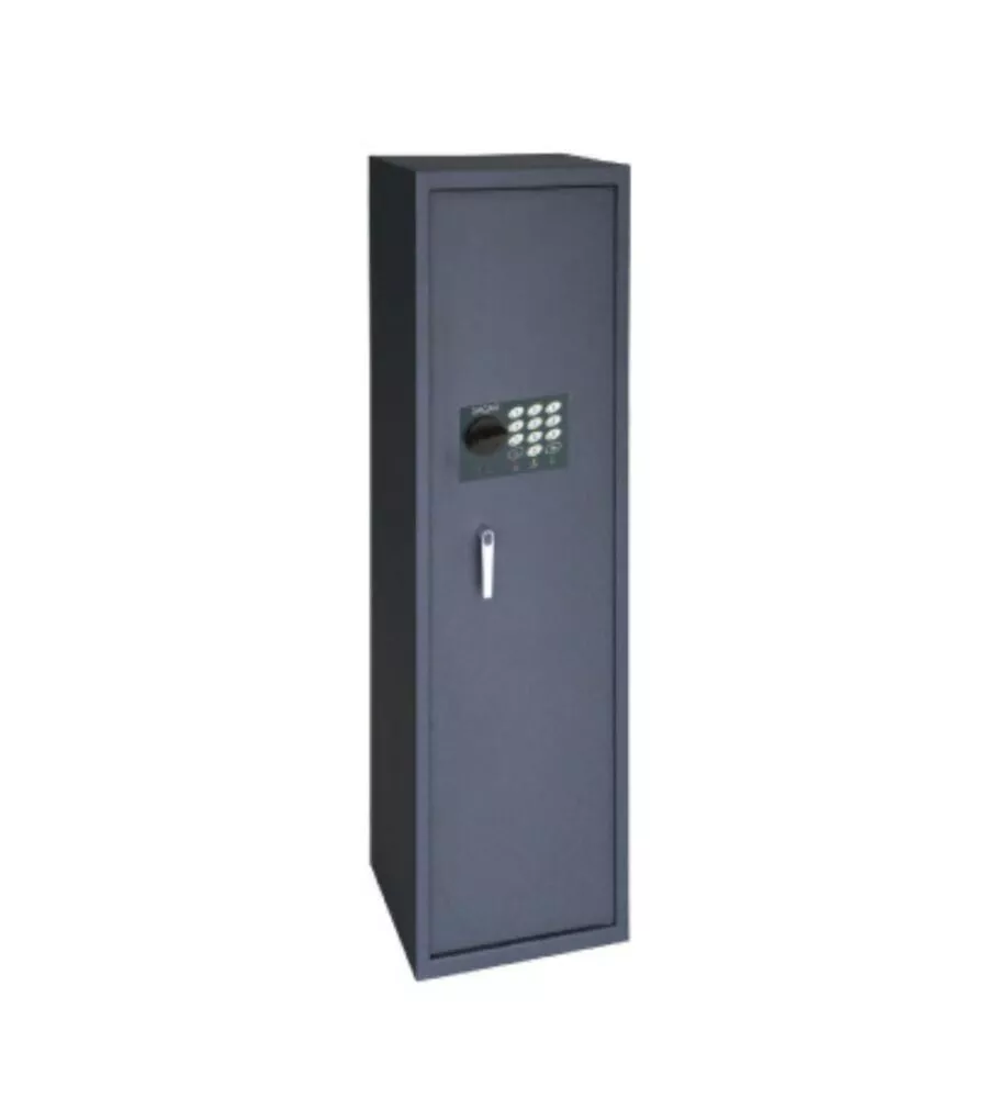 Armadio portafucili elettrico 5 posti in acciaio con tesoretto, 30x30x145 cm