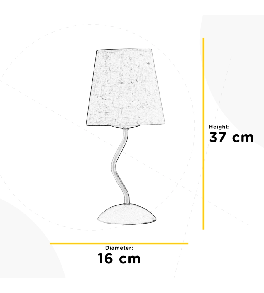 Lampada da tavolo 'margot' in metallo e stoffa, e14