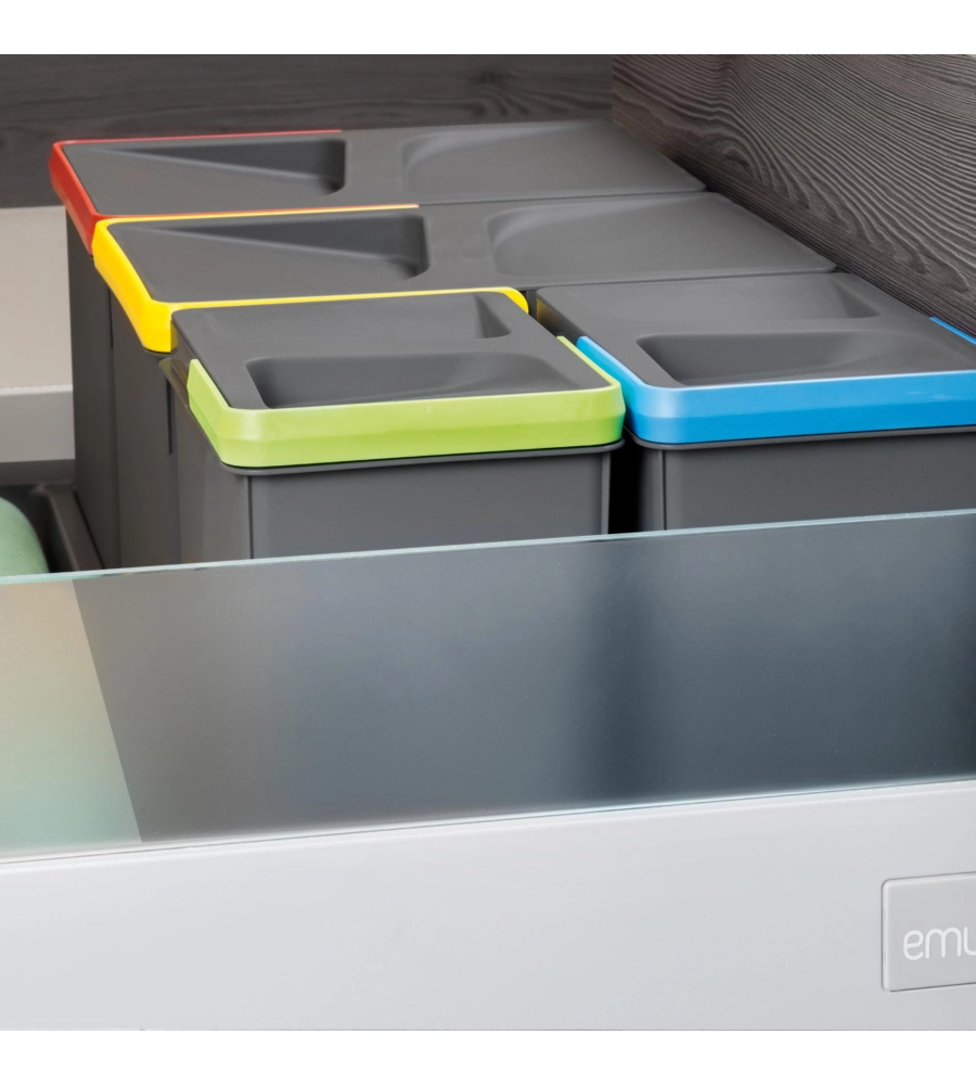 Contenitore per la raccolta differenziata plastica grigio, 12lt