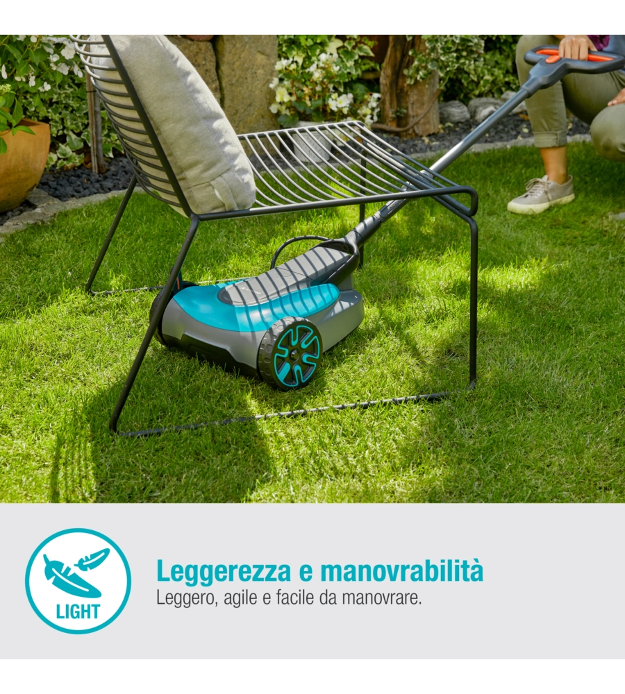 Tagliaerba a batteria gardena "handymower 22" taglio da 22 cm 18 v solo corpo macchina
