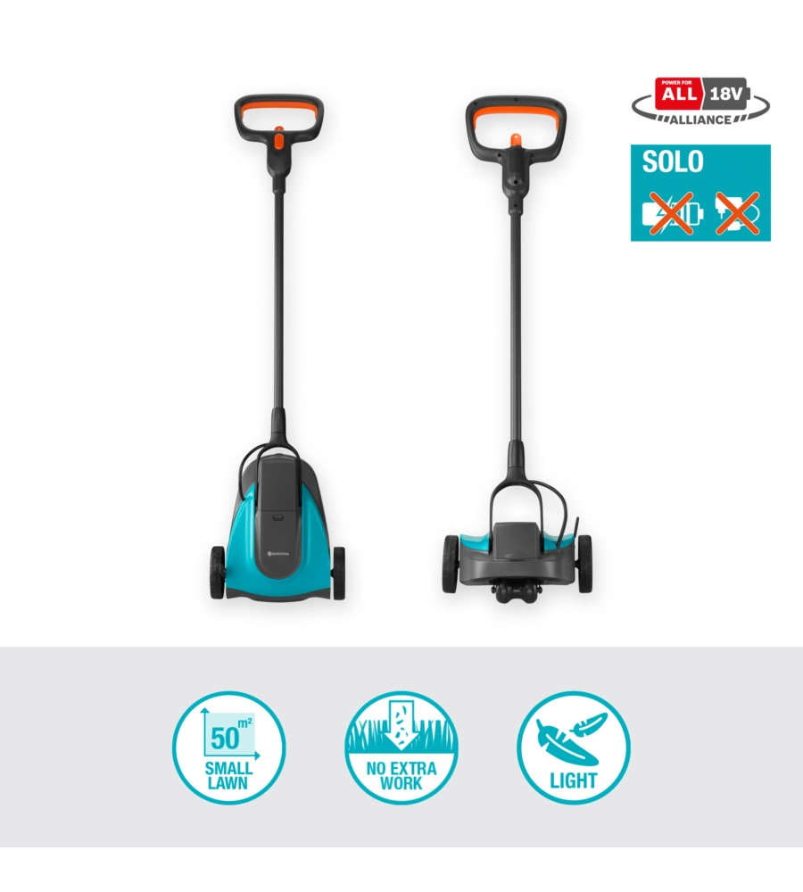 Tagliaerba a batteria gardena "handymower 22" taglio da 22 cm 18 v solo corpo macchina