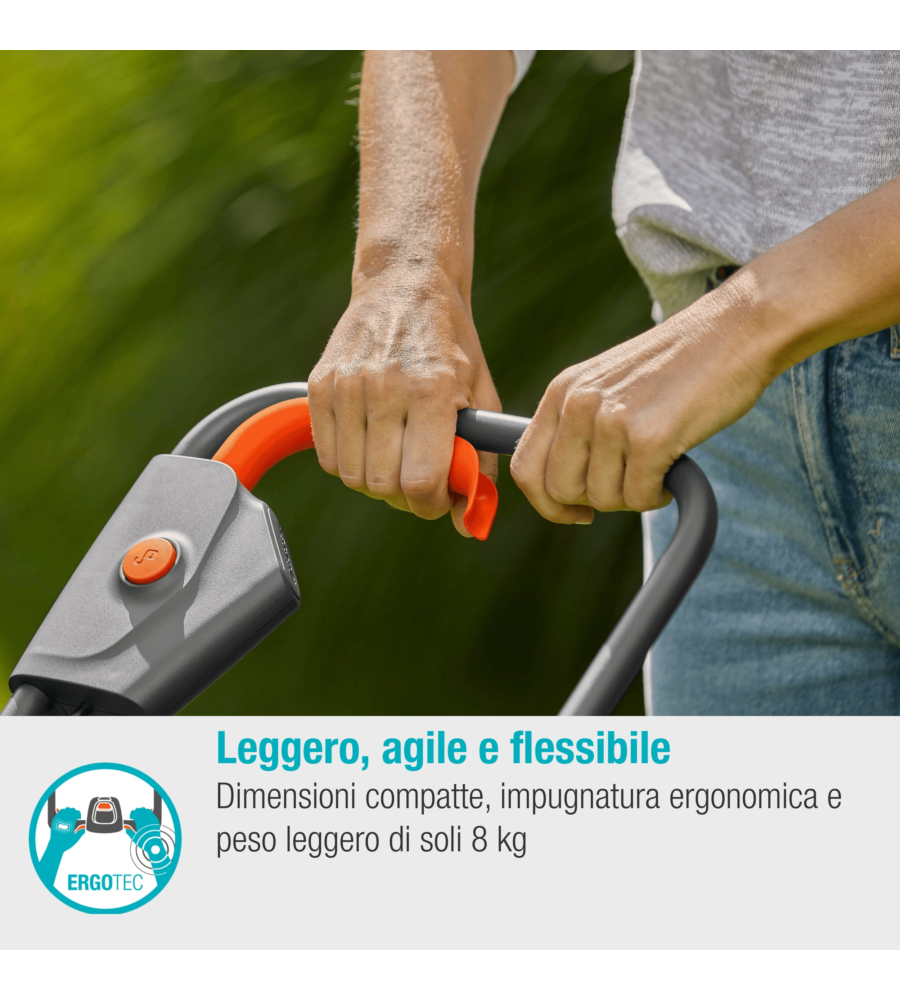 Tagliaerba a batteria gardena "powermax 30" taglio da 30 cm 18 v solo corpo macchina