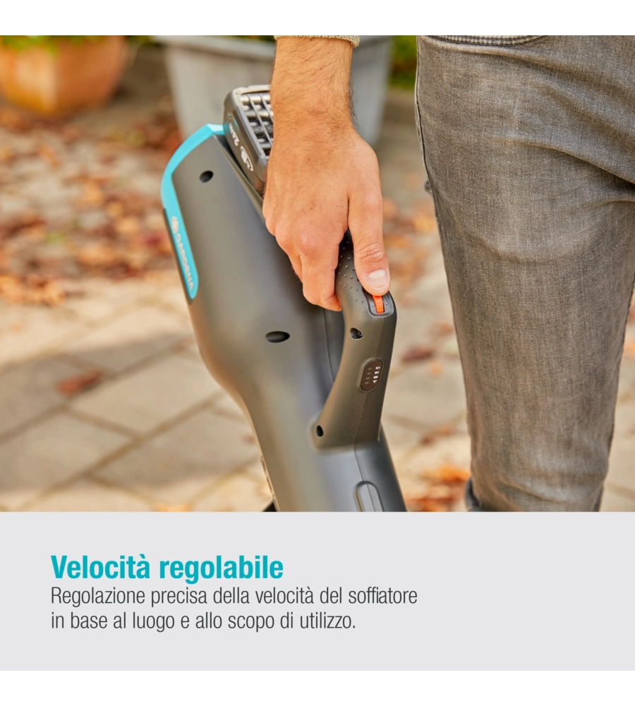 Soffiatore a batteria gardena "powerjet" 18v, solo corpo macchina