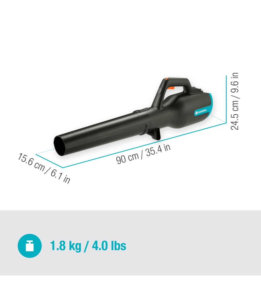 Soffiatore a batteria gardena 'powerjet' 18v, solo corpo macchina