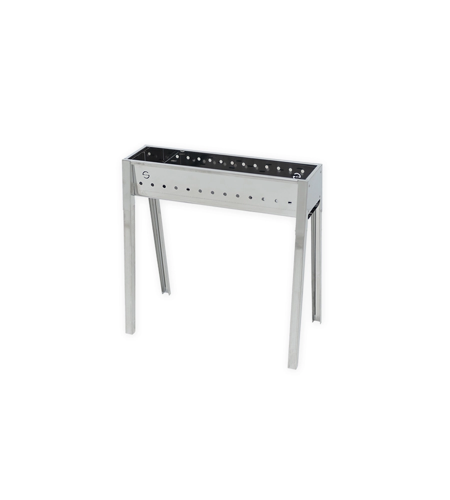 Cuocispiedini a carbonella lisa "milano 50" in acciaio inox 50x32,5x49,5 cm
