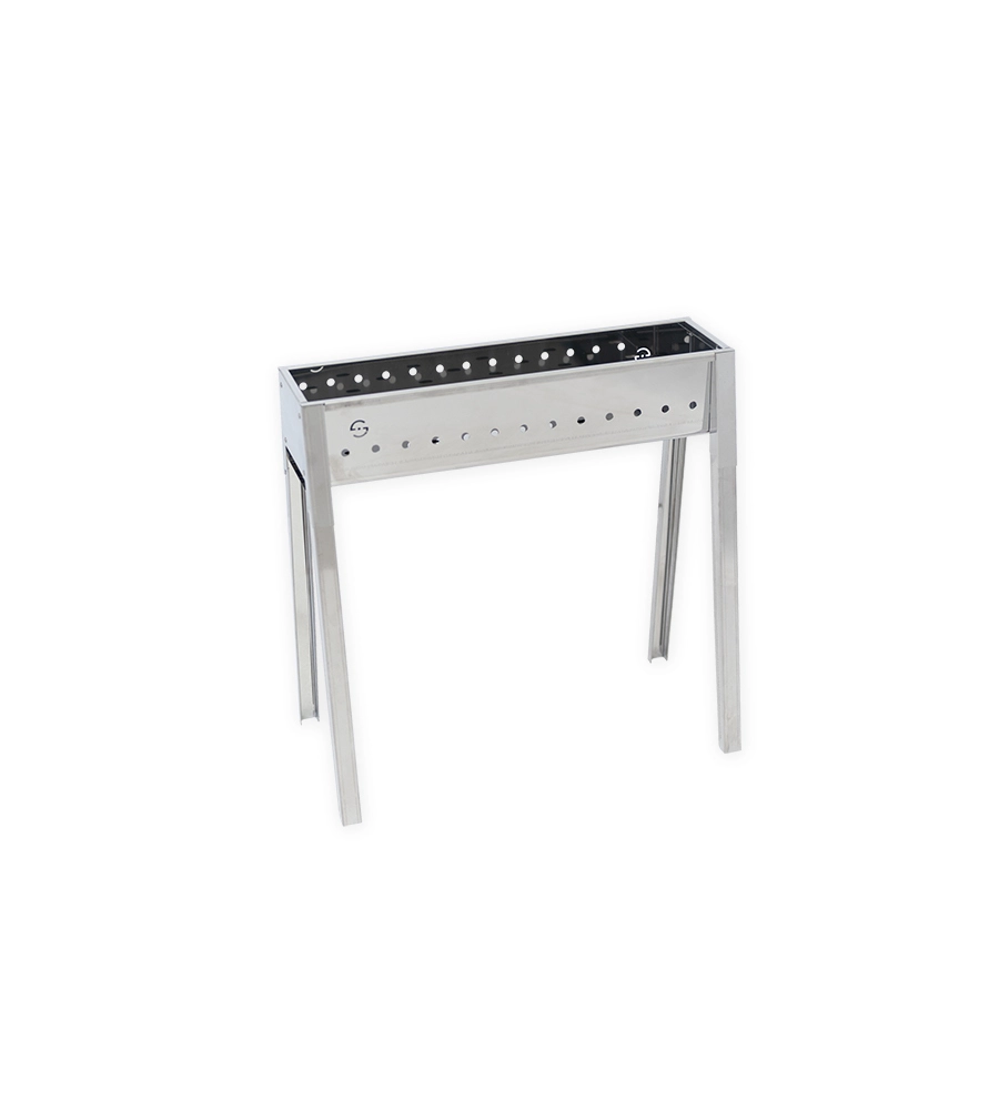Cuocispiedini a carbonella lisa "milano 50" in acciaio inox 50x32,5x49,5 cm