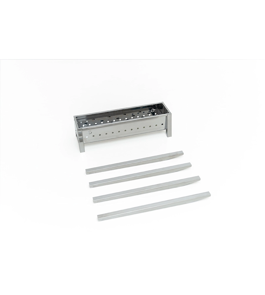 Cuocispiedini a carbonella lisa "milano 50" in acciaio inox 50x32,5x49,5 cm