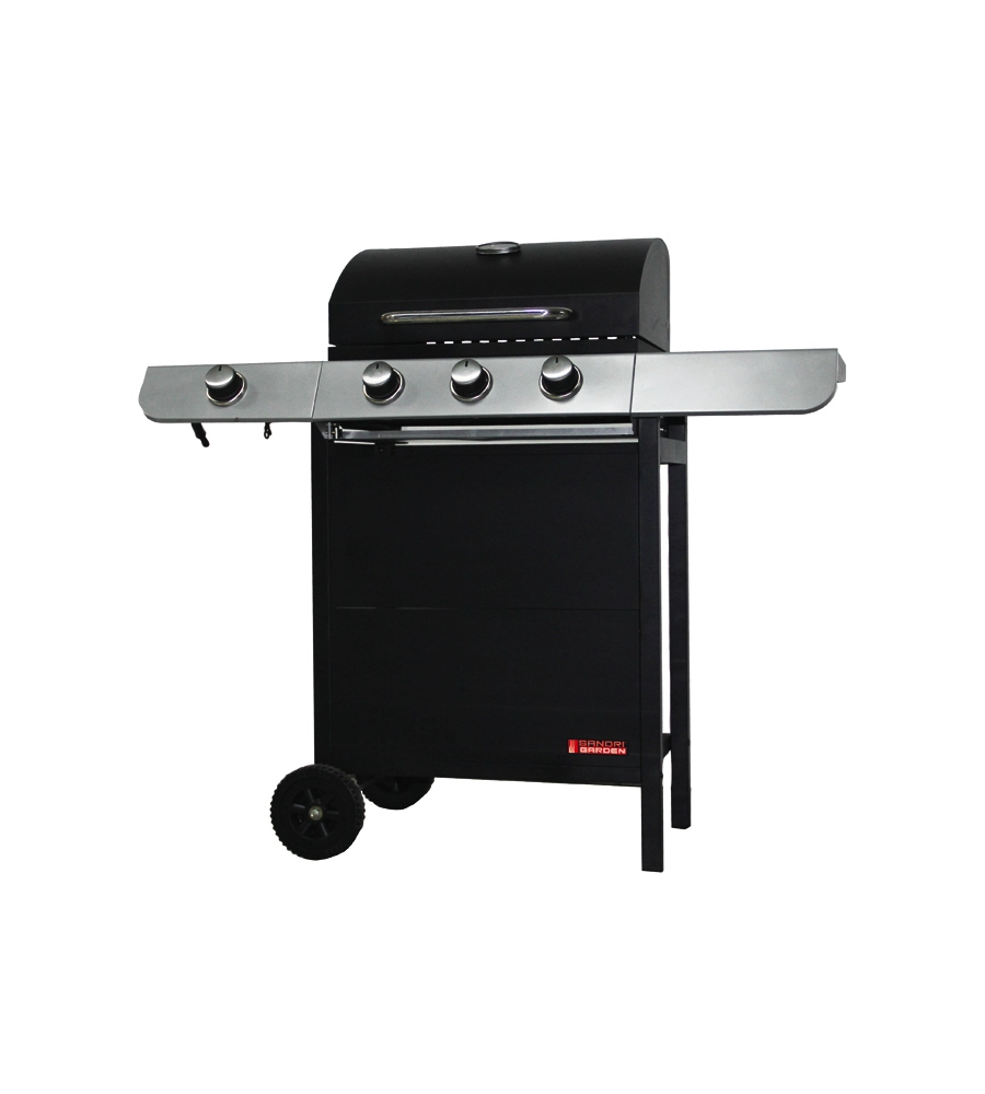 Barbecue a gas sandrigarden "cuba" 3 bruciatori e fornello laterale 110x51x100 cm