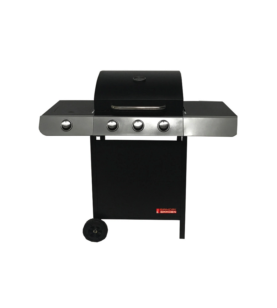 Barbecue a gas sandrigarden "cuba" 3 bruciatori e fornello laterale 110x51x100 cm