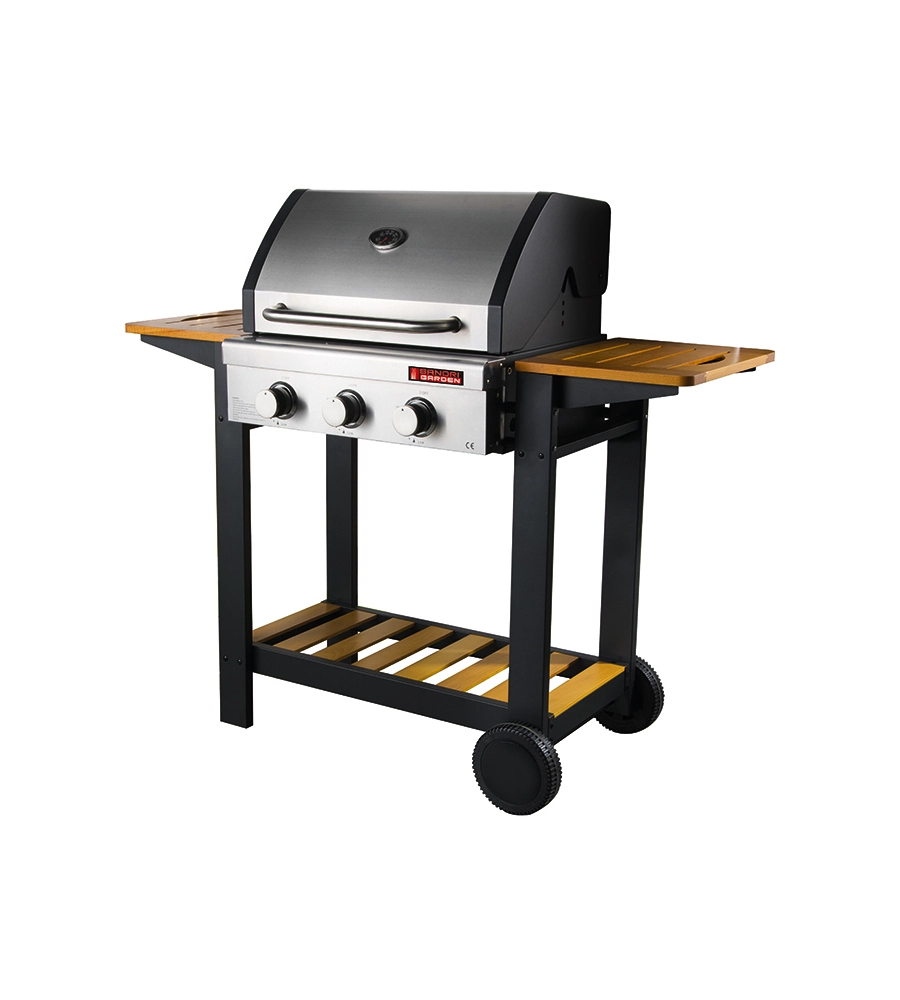 Barbecue a gas sandrigarden "oceania" 3 bruciatori 130x58x115 cm