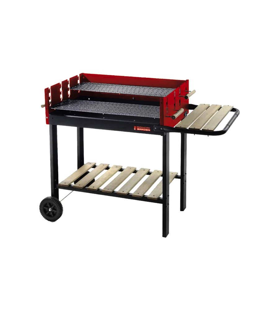 Barbecue a carbonella sandrigarden "sg 73-53" con ruote 115x56x92 cm