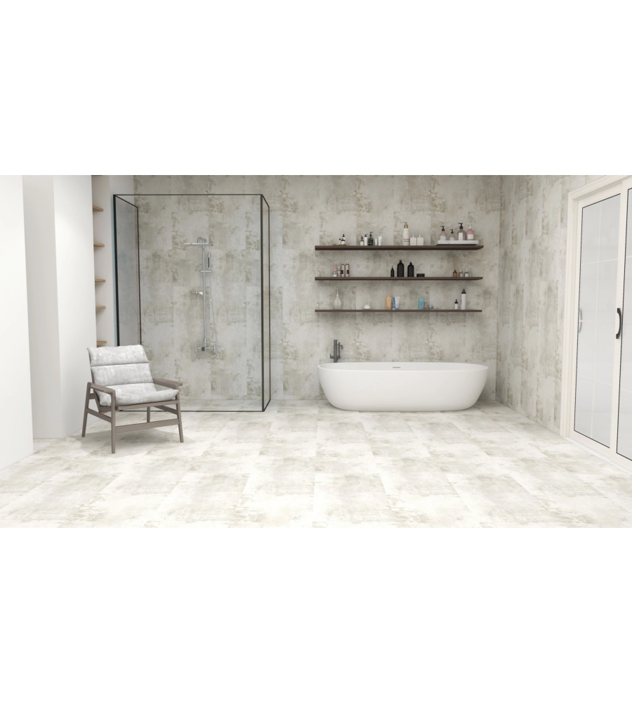 Pavimento spc 4,5 mm robust travertino vienna 2,506 mq, 5,5x457x914 mm - kimono
