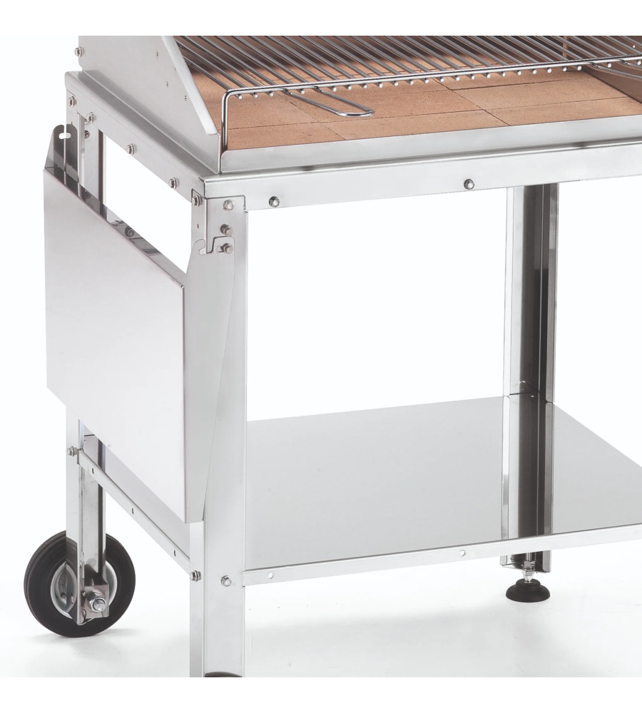 BARBECUE A LEGNA/CARBONE BEST STEEL 56659/X IN ACCIAIO INOX, 110X60X109 CM - OMPAGRILL