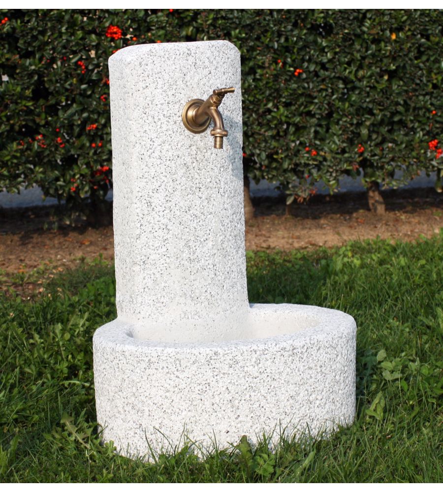 Fontana da giardino vedovella 'biella' sabbiato bianco/nero, 47x37x69 cm -  kam