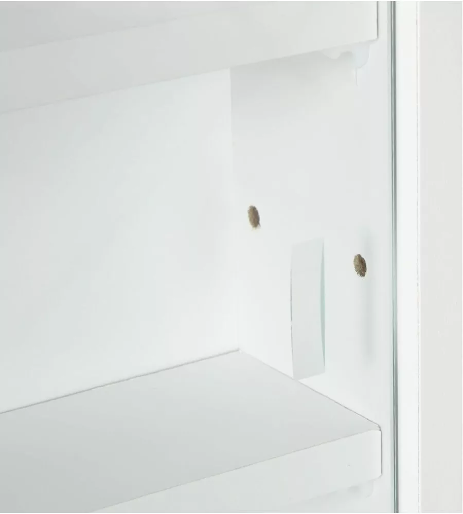 Vetrinetta espositore per collezionismo bellahome bianco con ante in vetro temperato 80x11x60 cm