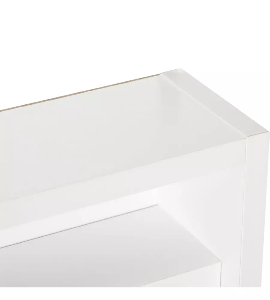 Vetrinetta espositore per collezionismo bellahome bianco con ante in vetro temperato 80x11x60 cm