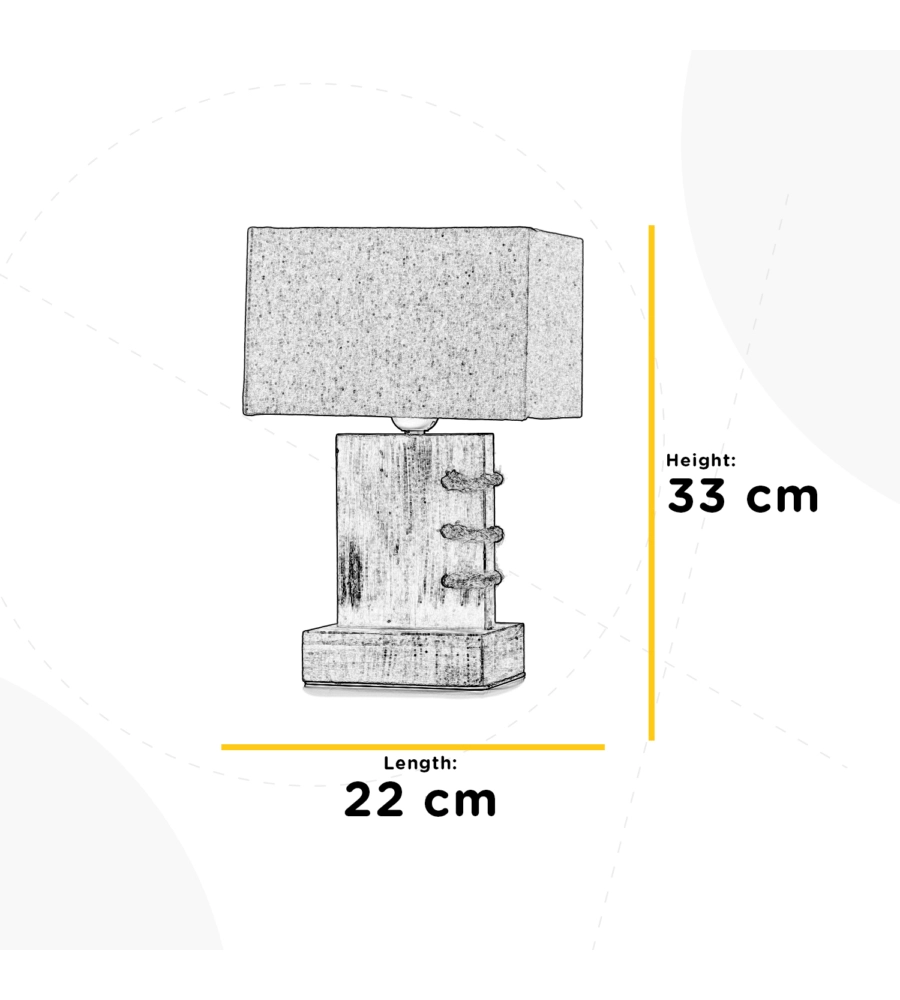 Lampada da tavolo 'gea' legno e corda, e27