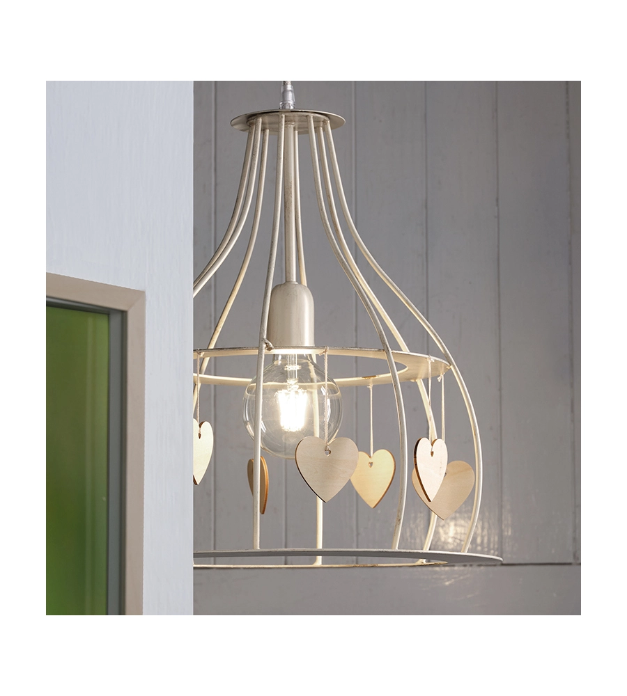 Lampadario "leonilde" avorio, e27