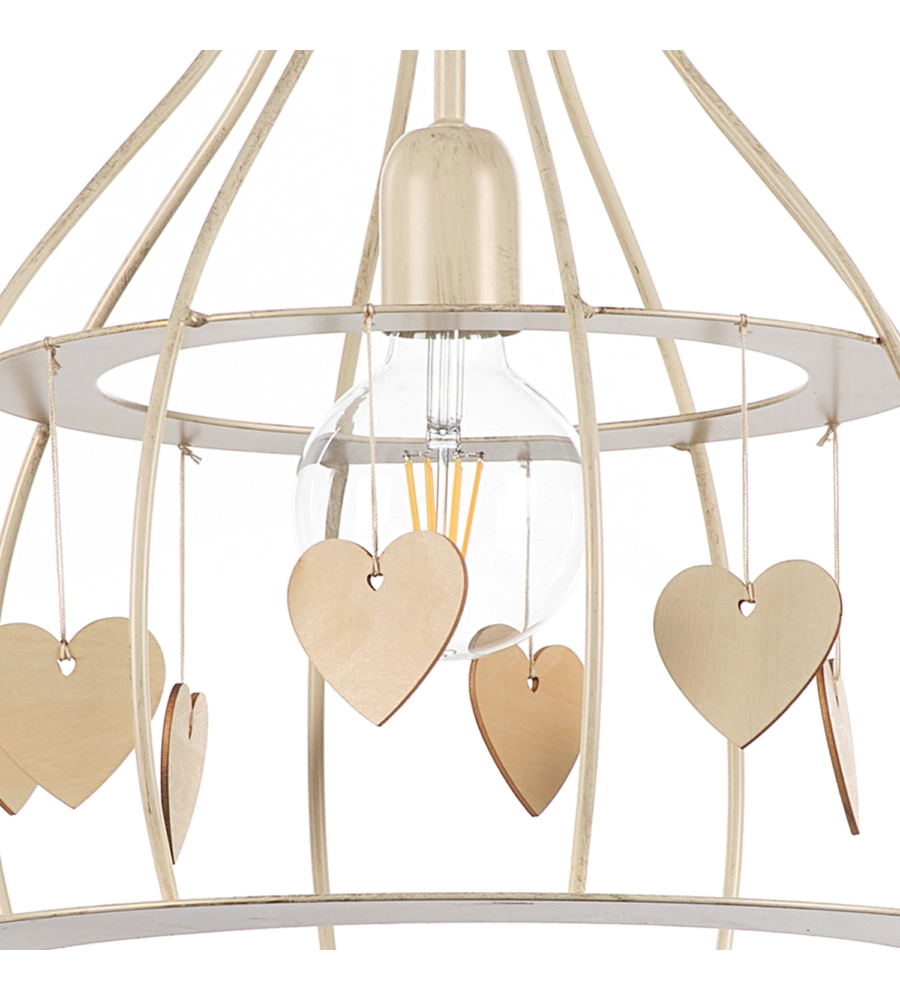 Lampadario "leonilde" avorio, e27