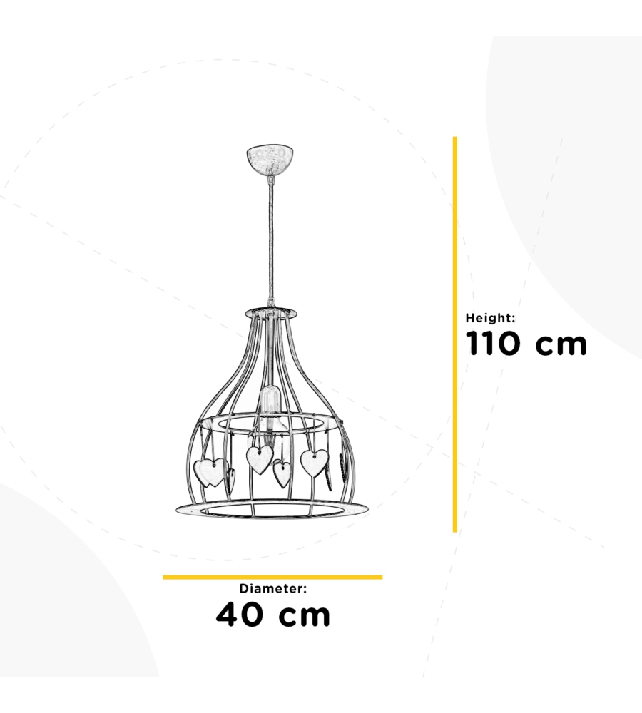 Lampadario 'leonilde' avorio, e27