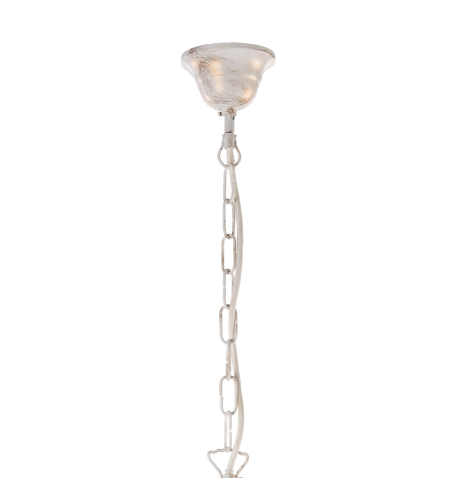 Lampadario a 8 luci "teresa" avorio, e14