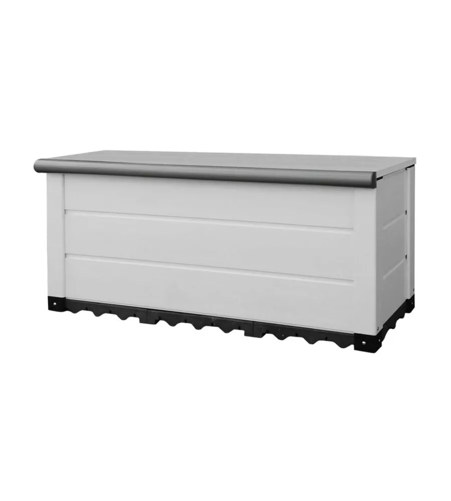 Baule da esterno garofalo "storage box urban 230" in pvc grigio 230 lt 123x48x56 cm
