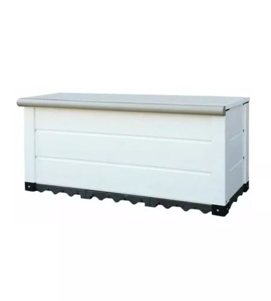 Baule da esterno garofalo "storage box tuscany 230" in pvc bianco 230 lt 123x48x56 cm