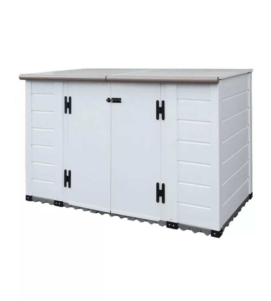 Baule da esterno garofalo "box tuscany evo 200 flat" in pvc bianco 1706 lt 203x91x104 cm