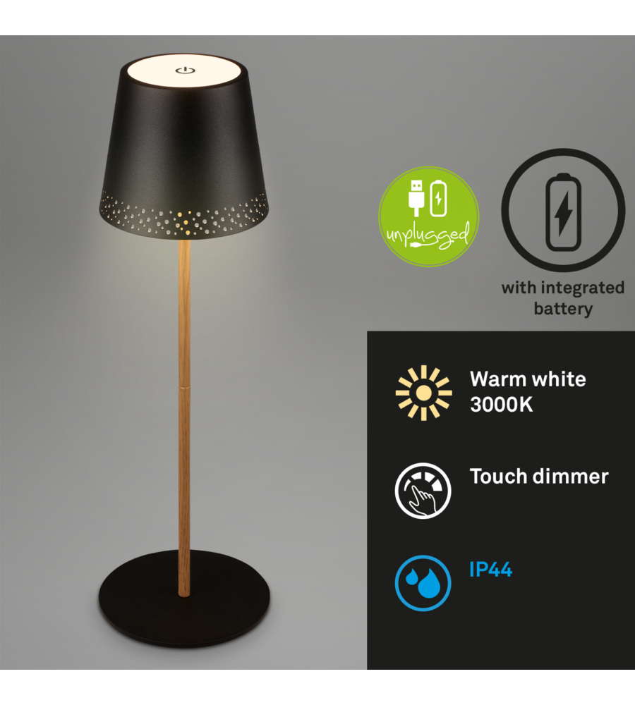 Lampada da comodino a led Touch dimmerabile, lampada da tavolo a batteria 8  colori