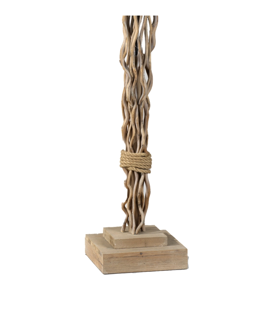 Piantana "marica" legno e tessuto, e27