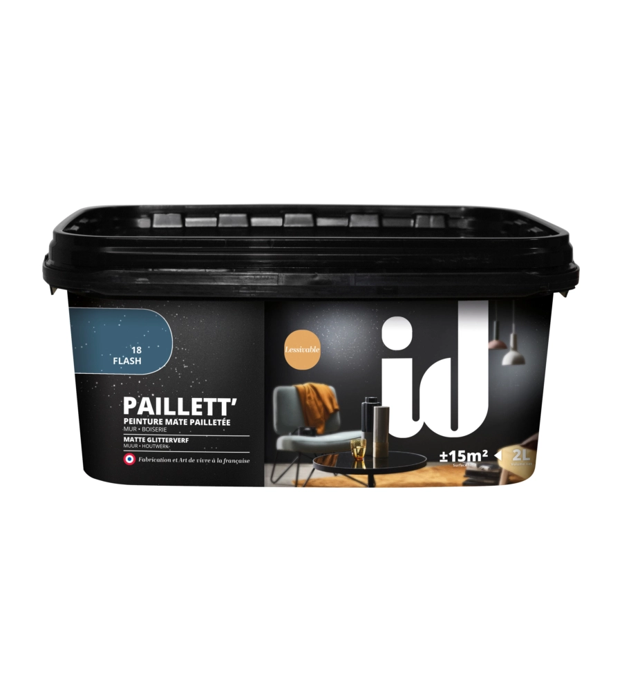Vernice pittura effetto paillett blu- 2 lt
