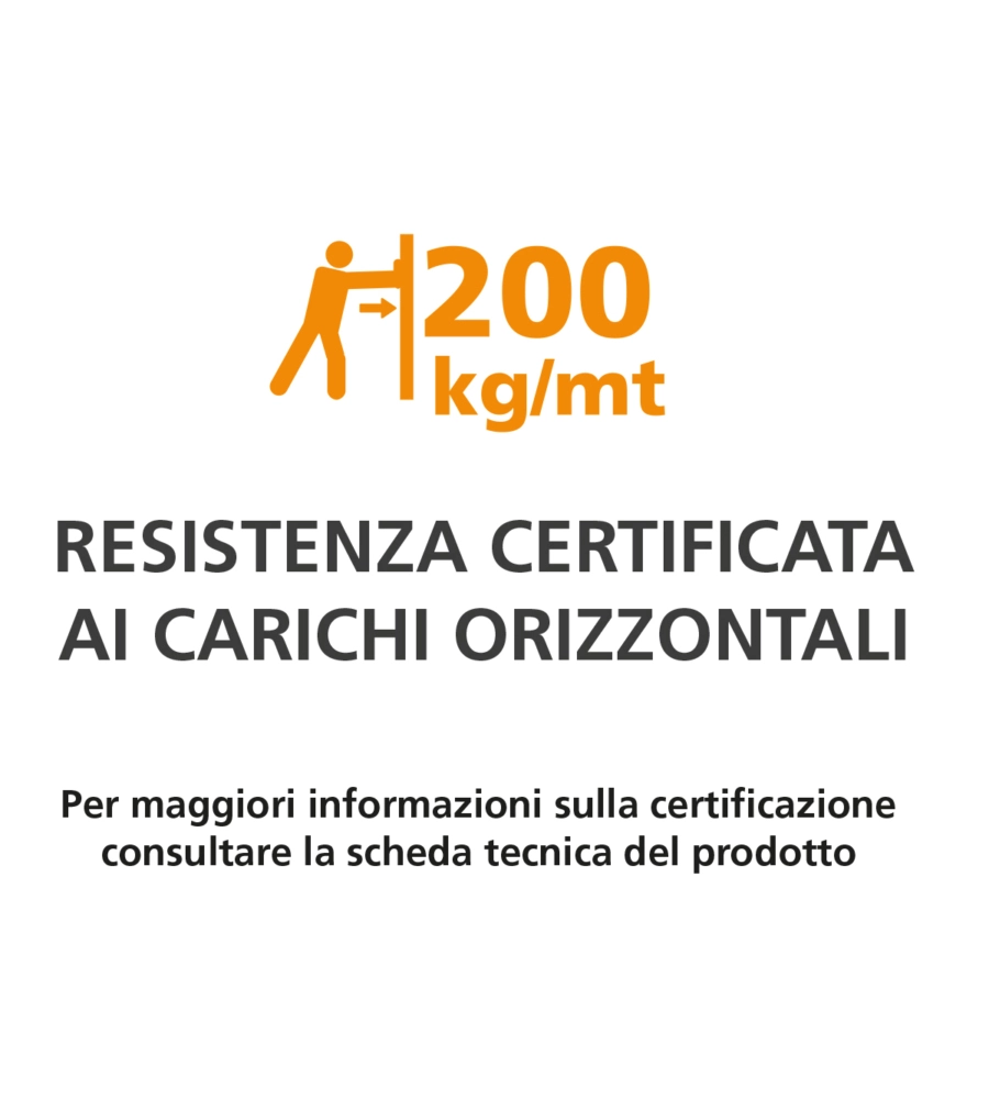 PARAPETTO MODULARE CERTIFICATO IN ACCIAIO INOX AISI 304 CON FISSAGGIO A PARETE, 150 CM- KIT COMPLETO B1