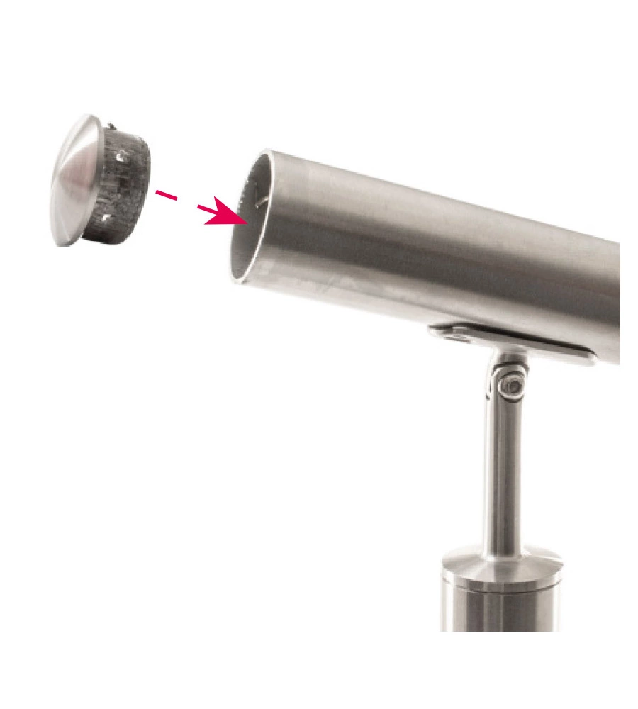 Tappo chiusura per corrimano in acciaio inox