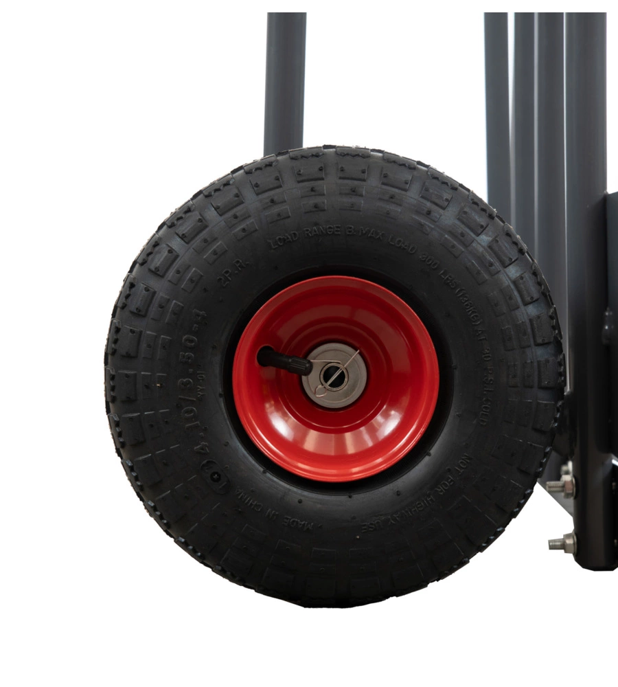 CARRELLO PORTA LEGNA CON RUOTE GONFIABILI E CAPACITÀ 250 KG