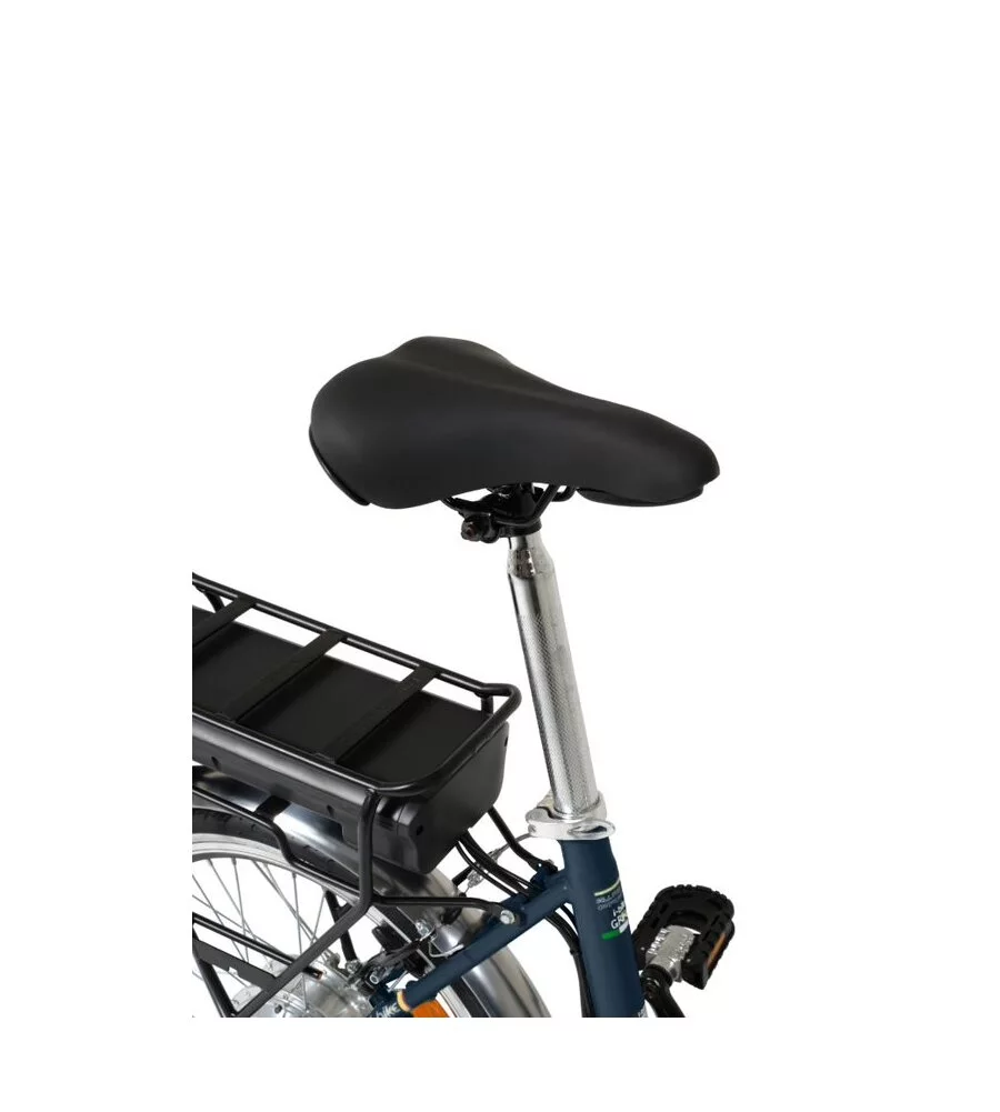 Bici elettrica e-bike city fold green nera con pedalata assistita,  autonomia 20 km  e pieghevole