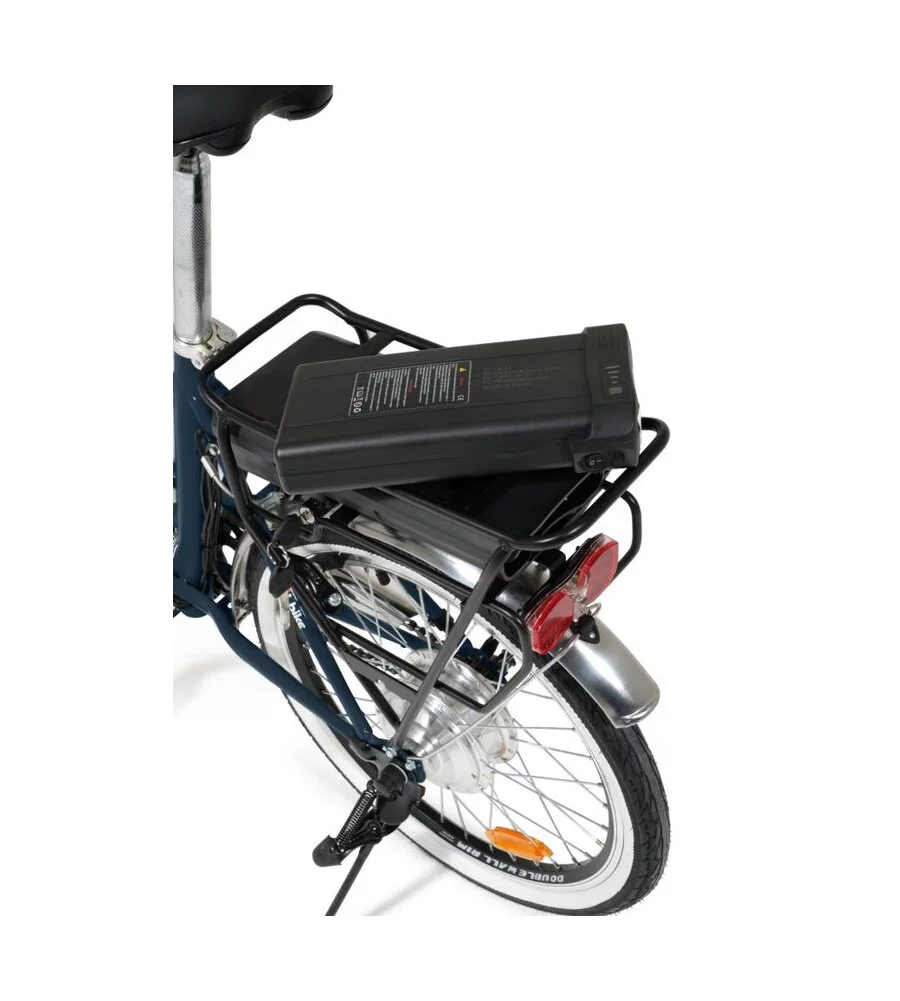 Bici elettrica e-bike city fold green nera con pedalata assistita,  autonomia 20 km  e pieghevole