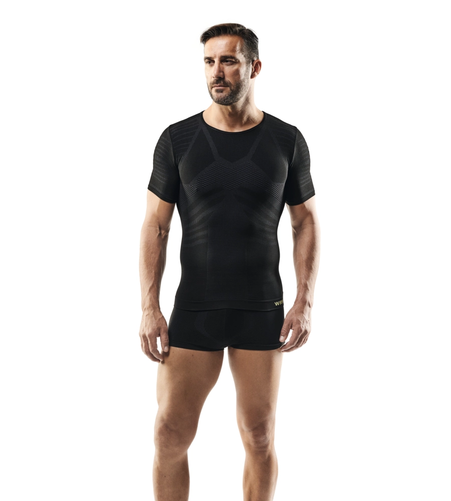 1 pezzo t-shirt uomo tecnica "wrk301" colore nero, tg l/xl - wrk