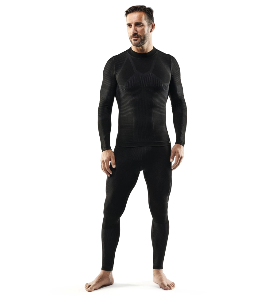1 pezzo maglia tecnica "wrk302" nera con collo a lupetto, tg l/xl - wrk