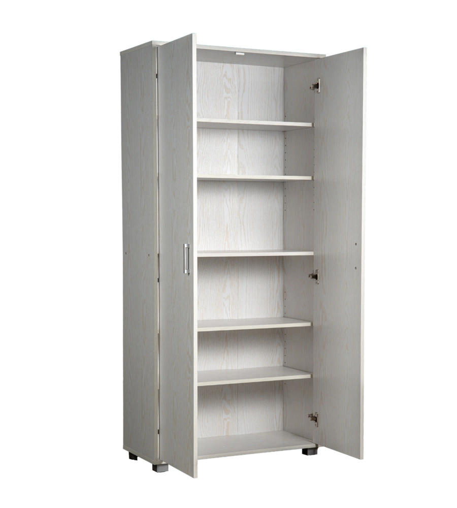 Armadio multifunzione bellahome in laminato bianco venato alto 78x35x170 cm