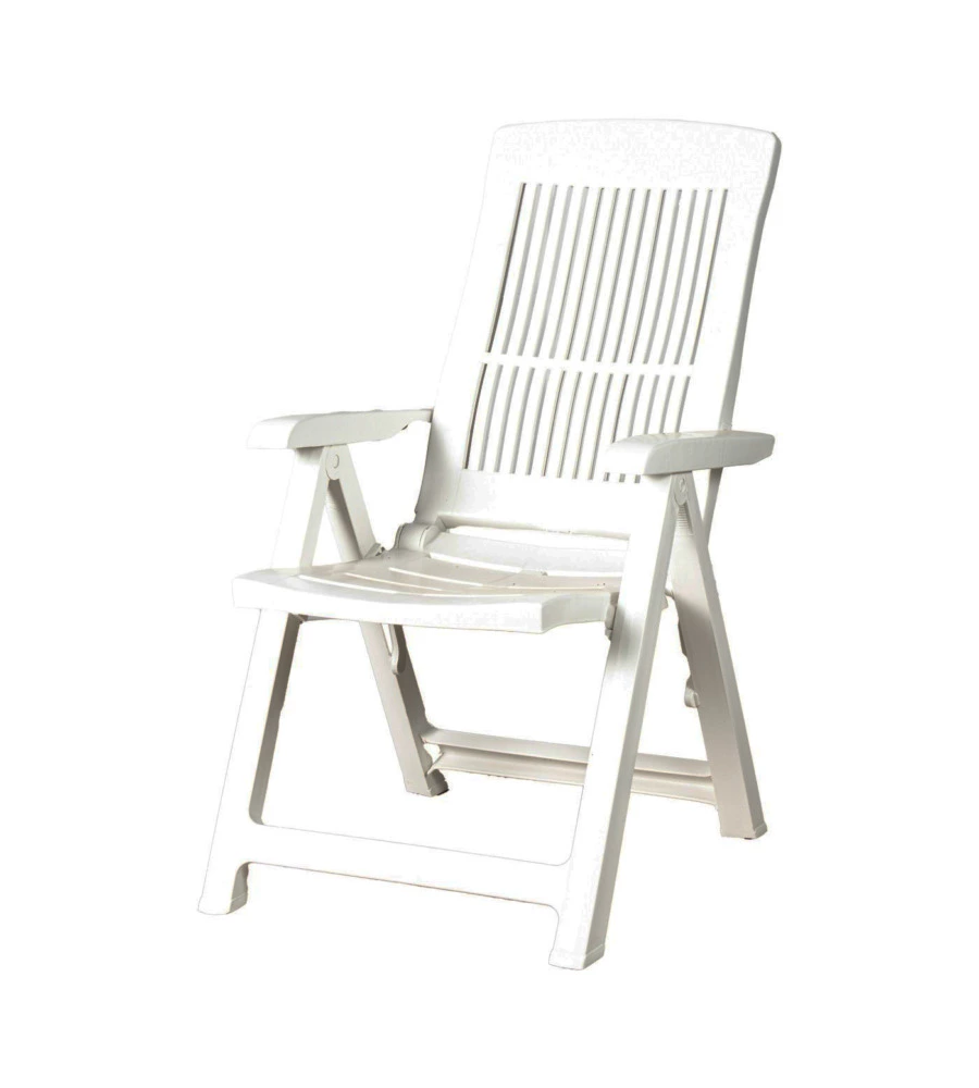 Sdraio pieghevole "tampa" in polipropilene bianco 60x61x109 cm