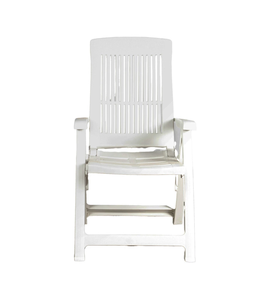 Sdraio pieghevole "tampa" in polipropilene bianco 60x61x109 cm