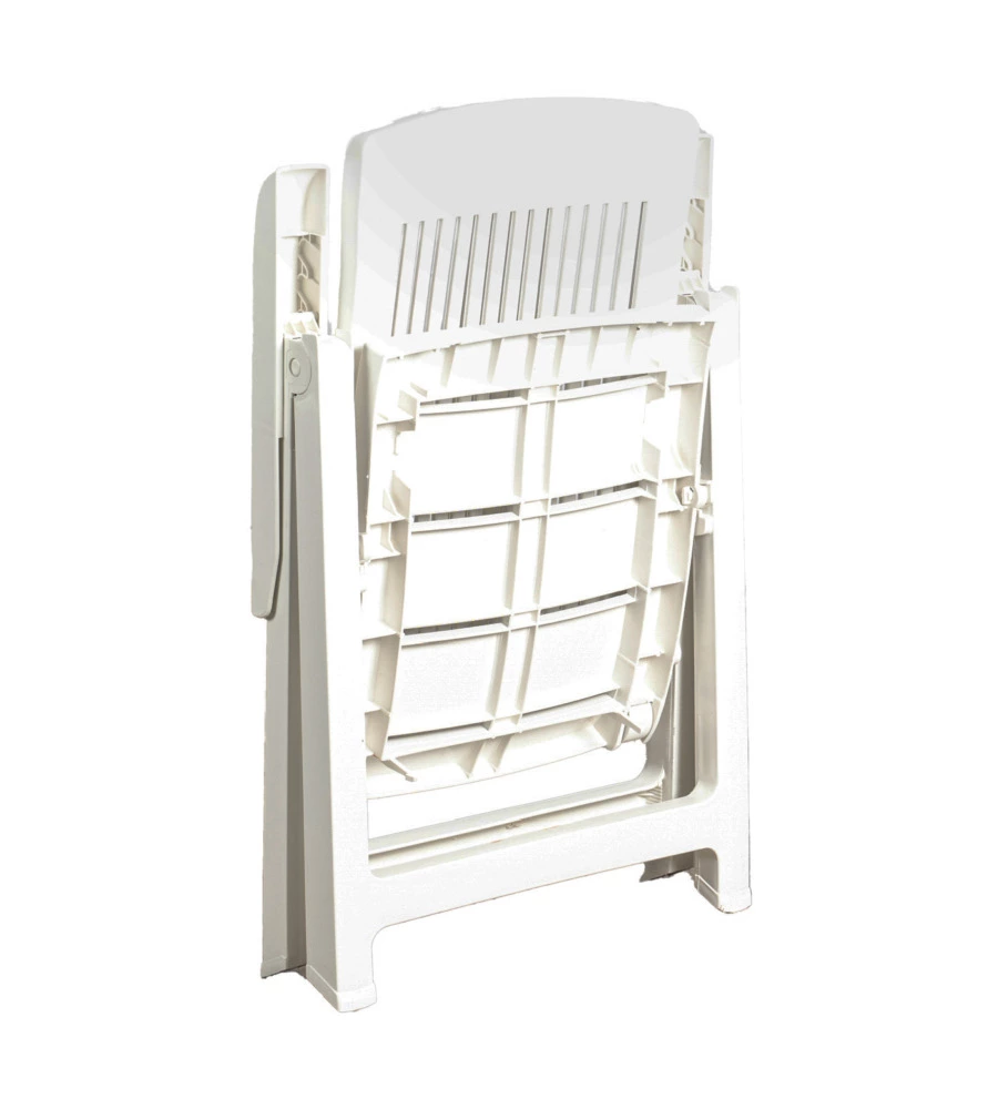 Sdraio pieghevole "tampa" in polipropilene bianco 60x61x109 cm
