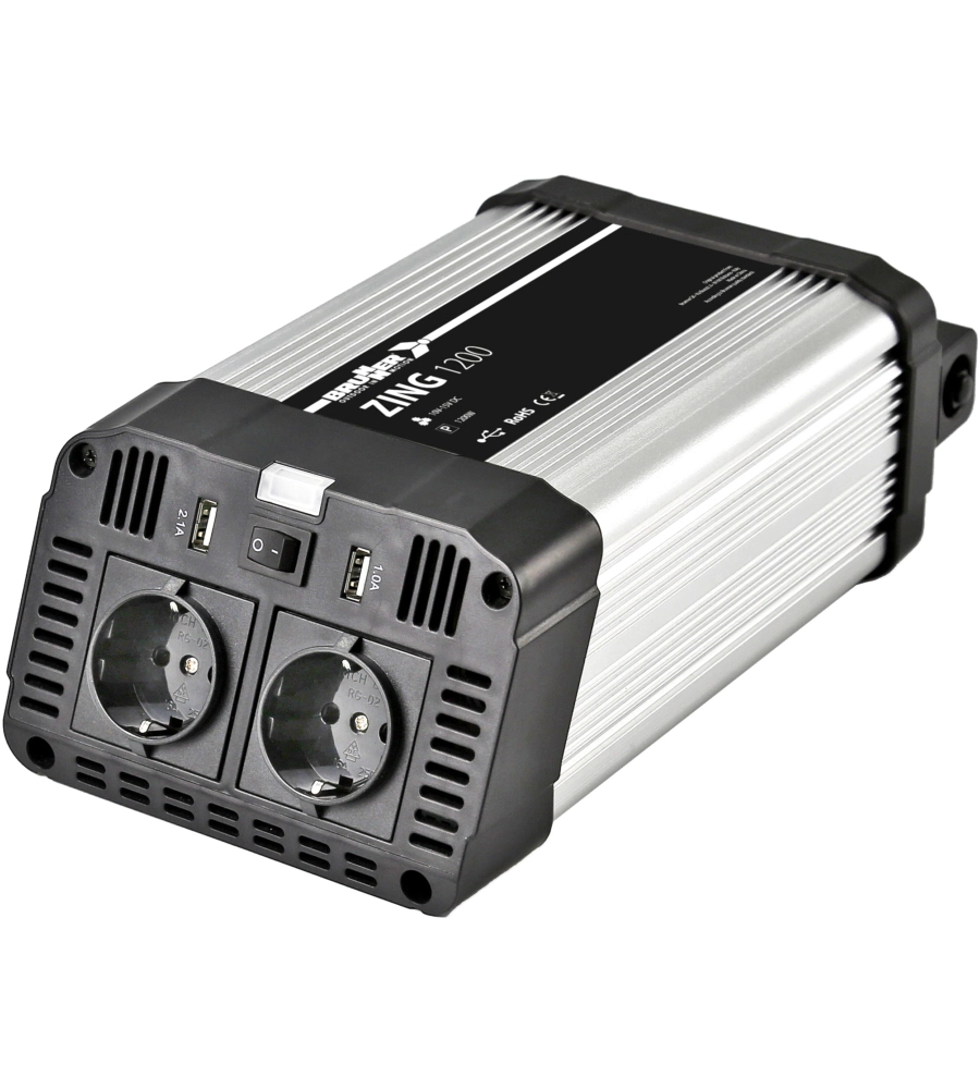 Invertitore di corrente brunner "zing" 1200 w.