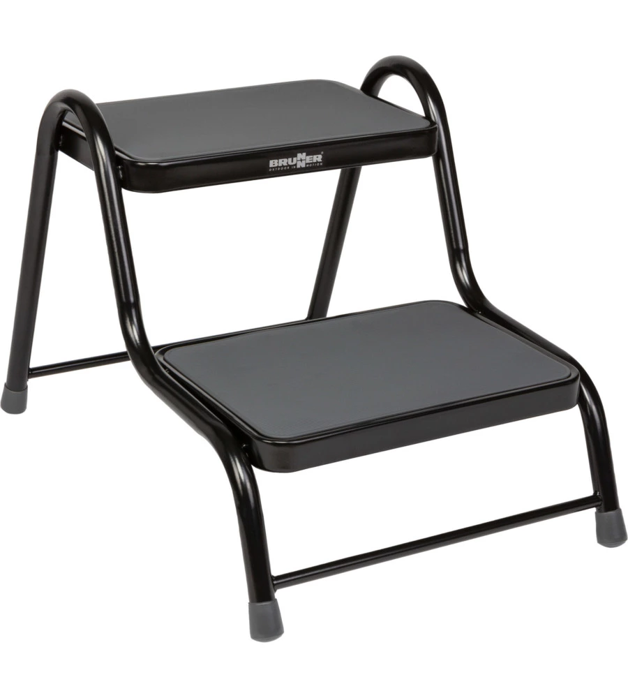 Gradino d'ingresso per veicoli brunner "king step double" in acciaio, colore nero