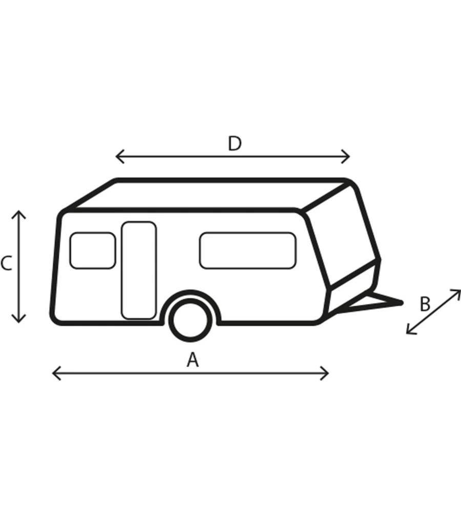 Copertura protettiva per caravan brunner "cover 6m" in tnt a 4 strati, 500-550 cm