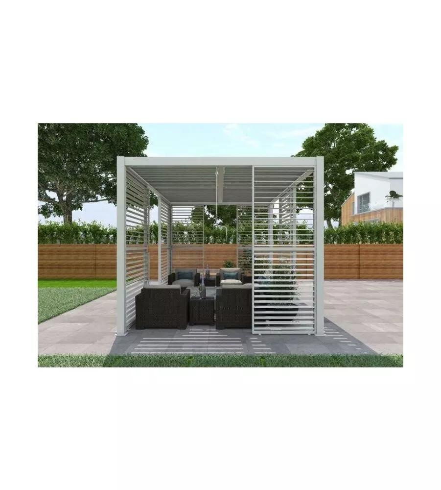 Pannello singolo fisso per pergole riviera "blind" in alluminio bianco 123x238 cm