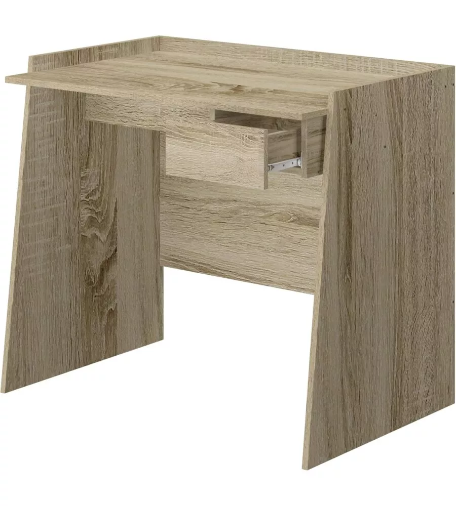 Scrivania con piano estraibile colore rovere armonia 90x45x74 cm